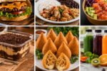Seis opções de negócio de alimentação para 2026, com hambúrguer, marmita, poke, sobremesa, salgados e sucos.